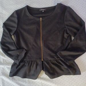 J Cooper womens medium black full zip top vintage Made in USA